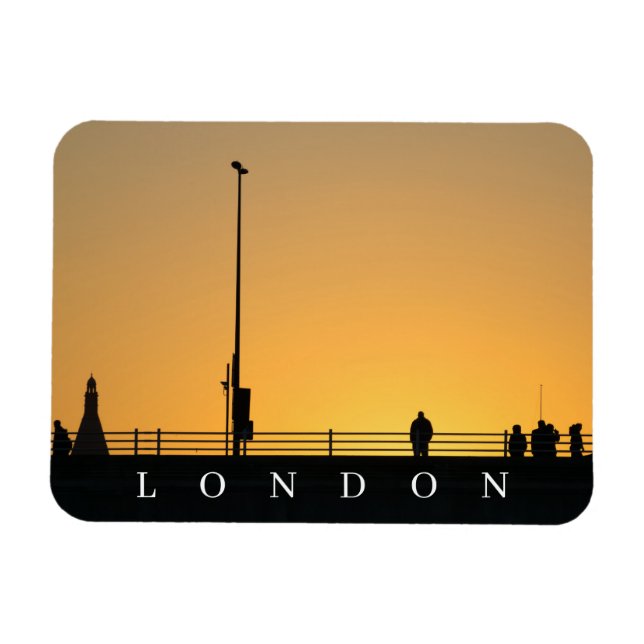 London Waterloo Bridge sunset fridge magnet (Horizontal)