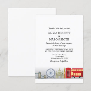 London Wedding Invitation UK England