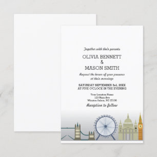 London Wedding Invitation UK England