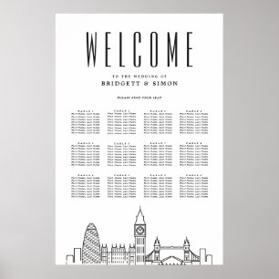 London Wedding   Landmarks 12 Table Seating Chart