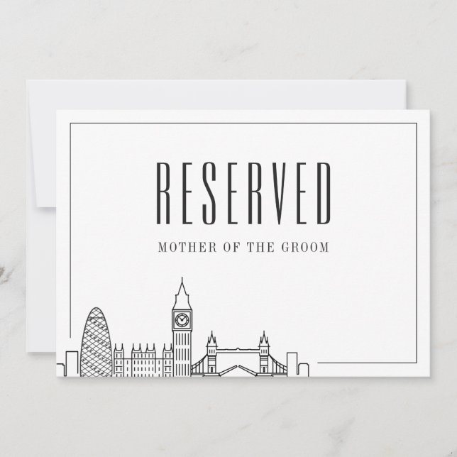 London Wedding | Landmarks Reserved Sign Invitation (Front)
