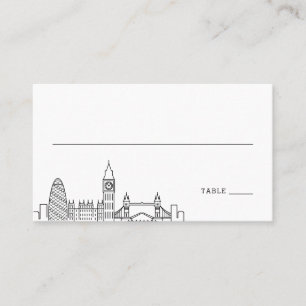 London Wedding Place Cards Front and Back