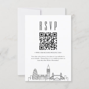 London Wedding QR code RSVP Invitation