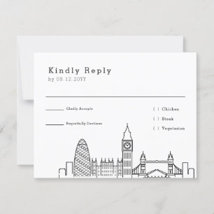 London Wedding   RSVP Card + Food Choice