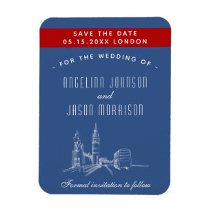 London Wedding Save The Date Invitation Magnet