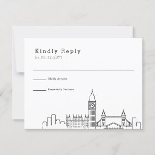 London Wedding   Stylised Skyline RSVP
