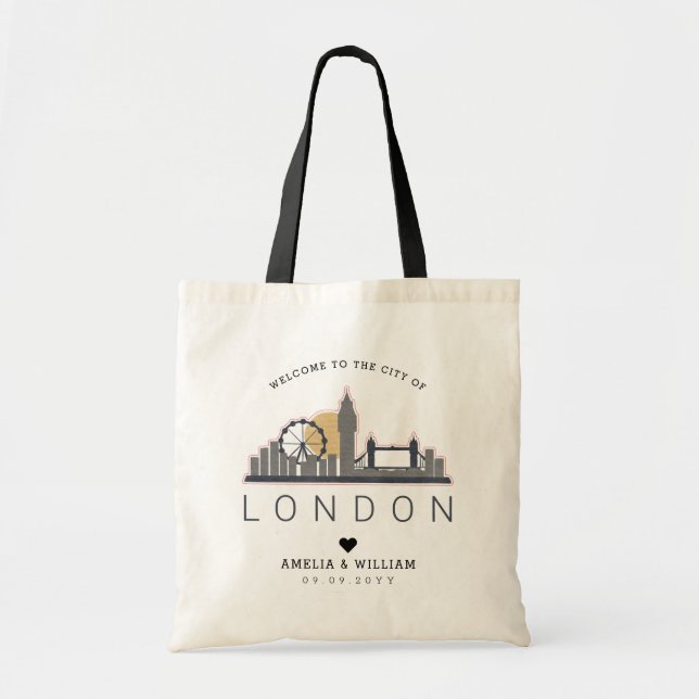 London Wedding | Stylised Skyline Tote Bag (Front)