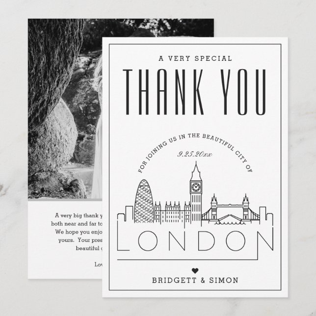 London Wedding | Thank You + Photo Card (Front/Back)