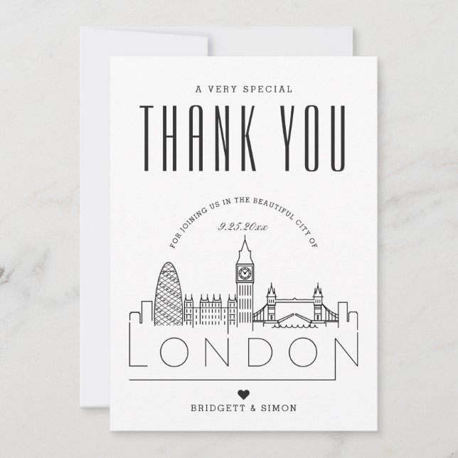 London Wedding | Thank You + Photo Card (Front)