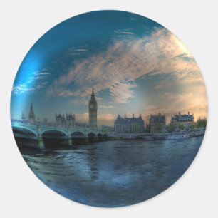London Westminster Cityscape Photo Ball Classic Round Sticker