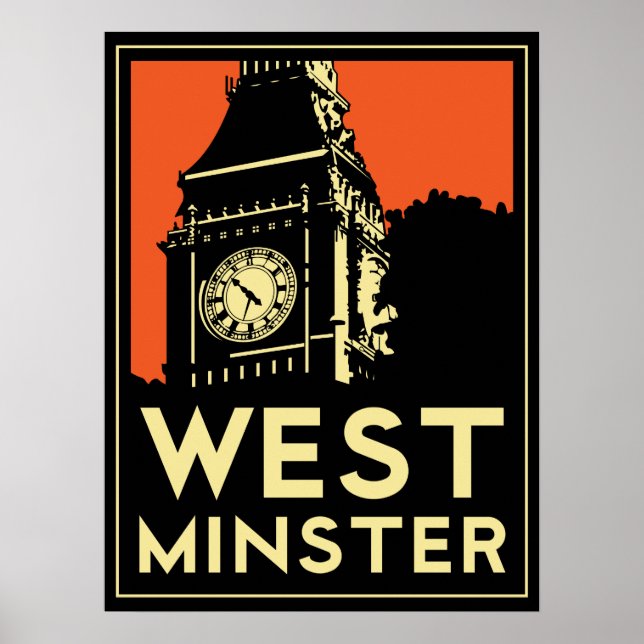 london westminster england art deco retro poster (Front)
