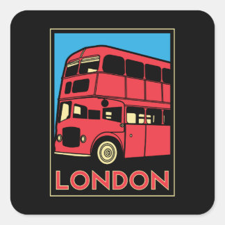 london westminster england art deco retro poster square sticker