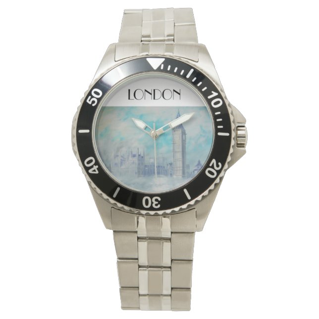 London Westminster palace light blue painting Watch (Front)