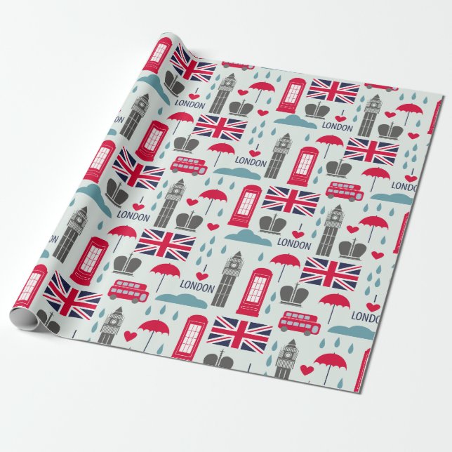 London Wrapping Paper (Unrolled)