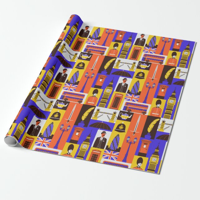London Wrapping Paper (Unrolled)