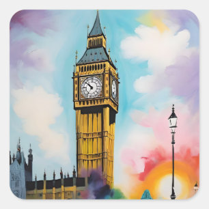 London's Big Ben  Square Sticker
