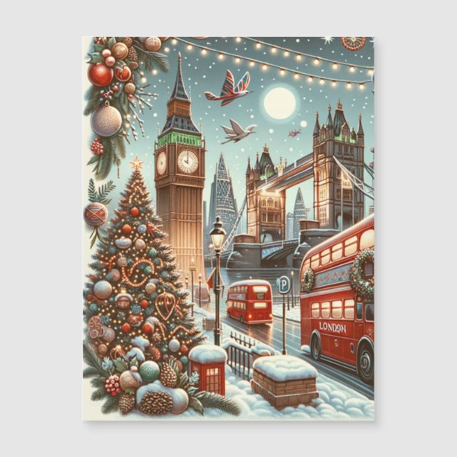 London's Festive Splendour - Vibrant Christmas Car (Front)