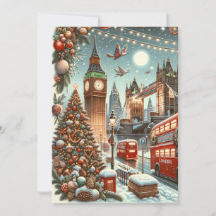 London's Festive Splendour - Vibrant Christmas Car Holiday Card