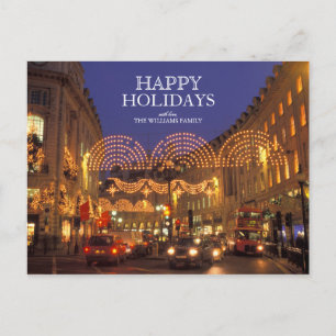 London's Regent Street at Christmastime Holiday Postcard