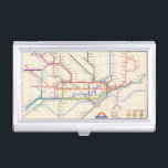 London's Underground Map Business Card Holder<br><div class="desc">"Underground. Designed by Harold F. Hutchison". Pocket map of London underground railways by Harold F. Hutchison from 1962. Shows colour coded stations,  main subway lines,  escalator connection,  and river. 11091002.jp2</div>