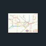 London's Underground Map Canvas Print<br><div class="desc">"Underground. Designed by Harold F. Hutchison". Pocket map of London underground railways by Harold F. Hutchison from 1962. Shows colour coded stations,  main subway lines,  escalator connection,  and river. 11091002.jp2</div>