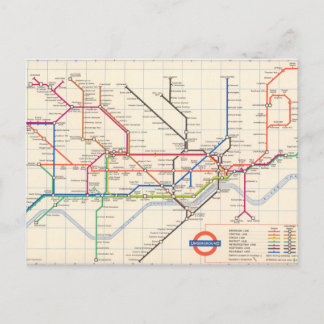 London's Underground Map Postcard