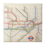 London's Underground Map Tile<br><div class="desc">"Underground. Designed by Harold F. Hutchison". Pocket map of London underground railways by Harold F. Hutchison from 1962. Shows colour coded stations,  main subway lines,  escalator connection,  and river. 11091002.jp2</div>