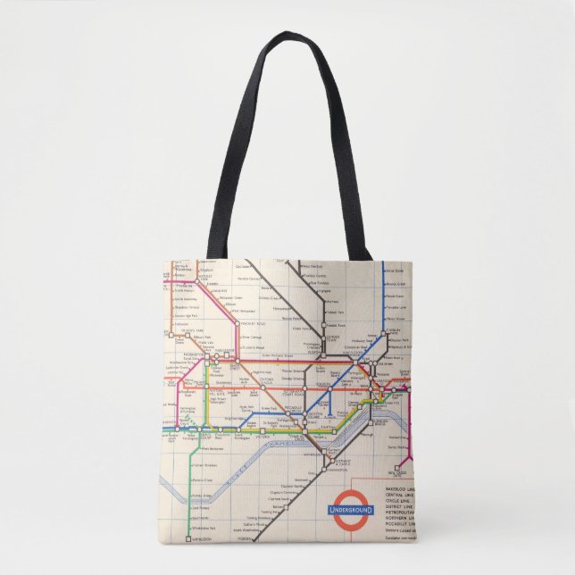 London's Underground Map Tote Bag (Front)