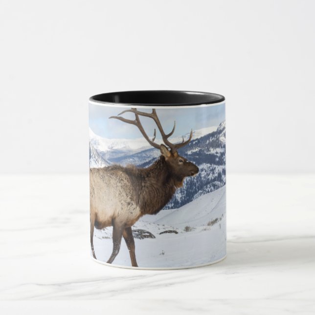 Lone Bull Elk | Yellowstone National Park Mug (Center)