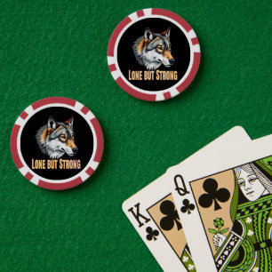 Lone But Strong Wolf Poker Chips