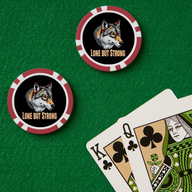 Lone But Strong Wolf Poker Chips (Poker Table (Double))