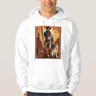 "Lone Cowboy and His Loyal Wolf Companion" Hoodie