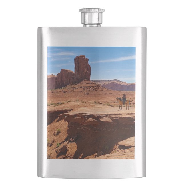 Lone Cowboy Hip Flask (Front)