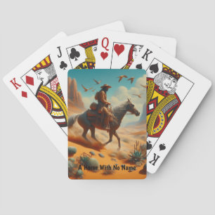Lone Cowboy in Desert Canyon - Surreal Western Art Playing Cards