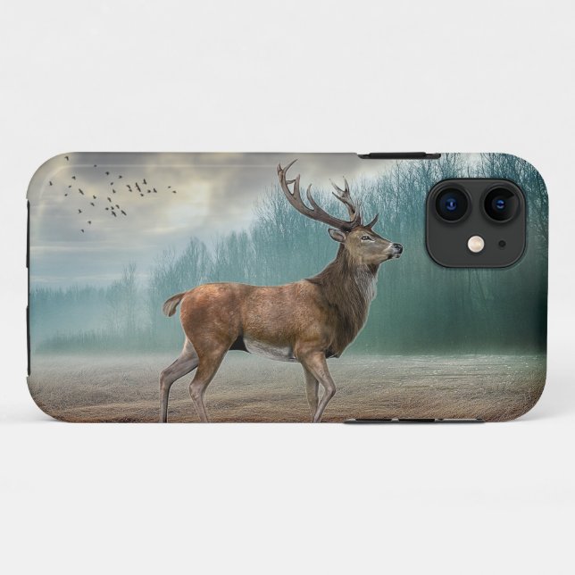 Lone Deer In Misty Forest   Case-Mate iPhone Case (Back (Horizontal))