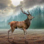 Lone Deer In Misty Forest        Tie<br><div class="desc">A beautiful deer running through a misty forest woodland.</div>