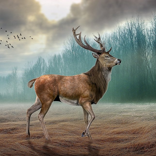 Lone Deer In Misty Forest        Tie (Creator Uploaded)