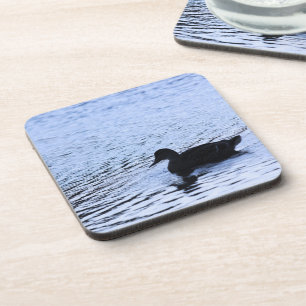 Lone Duck Wildlife Lake Water Ripples Photography Coaster