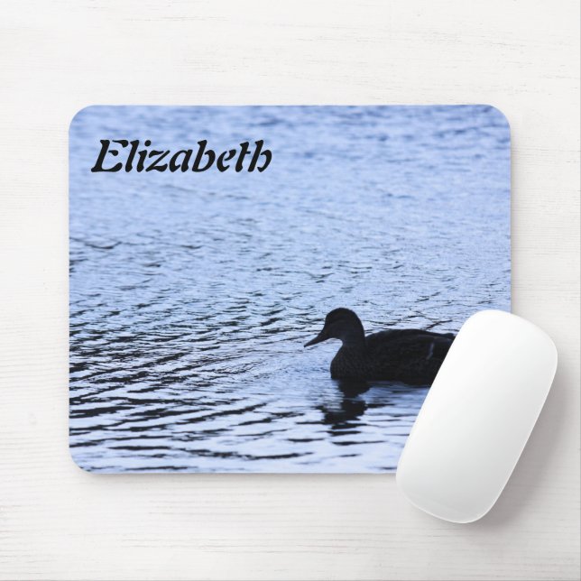 Lone Duck Wildlife Lake Water Ripples Photography Mouse Mat (With Mouse)