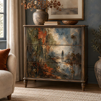 Lone Figure Misty Landscape Decoupage Tissue Paper