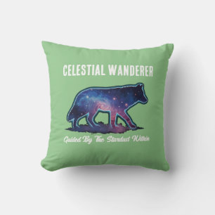 Lone Galaxy Wolf Silhouette Cushion