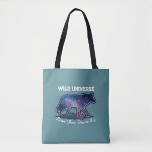 Lone Galaxy Wolf Silhouette (wild universe) Tote Bag