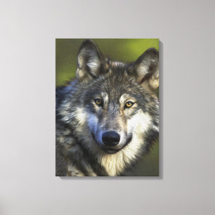 Lone Grey Wolf Canvas Print
