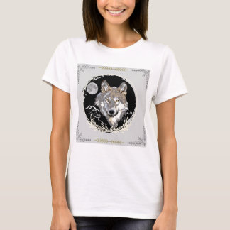Lone Grey Wolf Design on T-Shirt