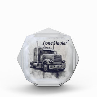 "Lone Haulier – Bold Charcoal Bobtail Truck Art Pr Photo Block