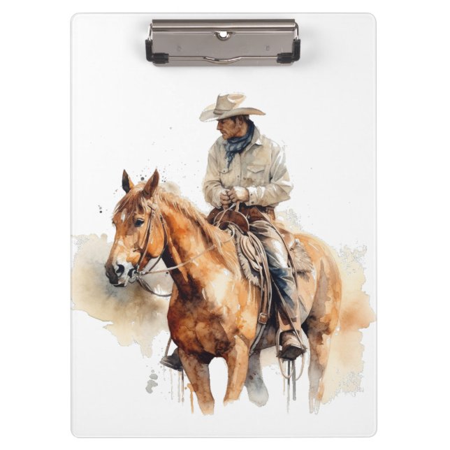 Lone Horizon Watercolor Ranger, custom  Clipboard (Front)