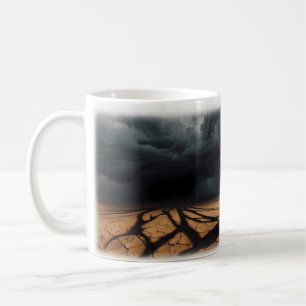 Lone Man Cracked Earth Incoming Storm Mug