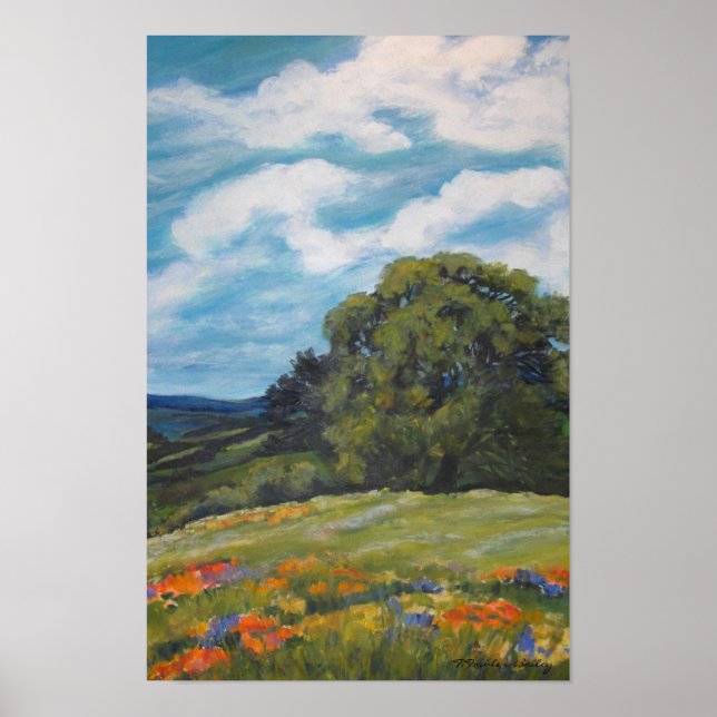 "Lone Oak Springtime" Original Fine ARt Print (Front)