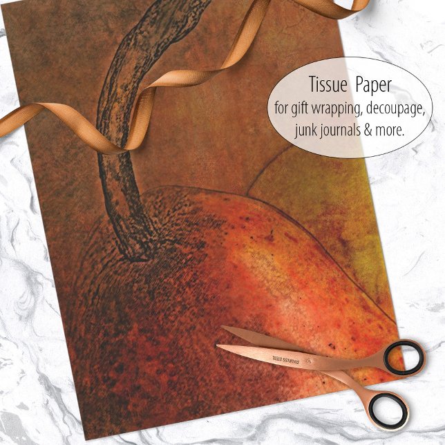Lone Pear Fruit Painting Tissue Paper (Creator Uploaded)