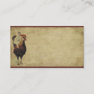 Lone Red Rooster- Prim Biz Cards
